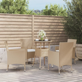 Garden Bistro Set Beige Poly rattan Standard  Durable