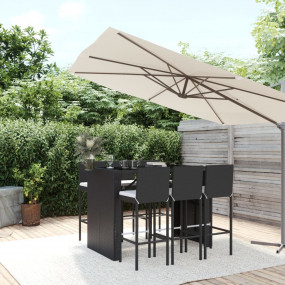 Patio Bar Set Set of 6 Black