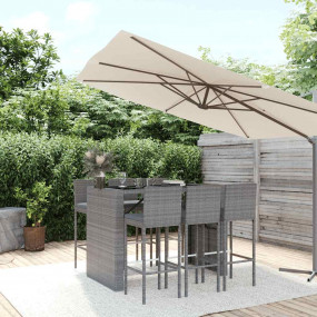 Patio Bar Set Set of 6 Grey