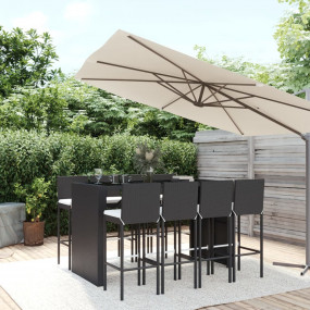 Garden Bar Set Black, Cream white