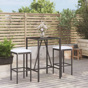 Garden Bar Set Black and Cream White
