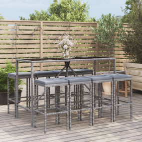 Garden Bar Set Grey, Black