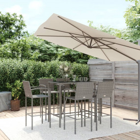 Garden Bar Set Grey, Black