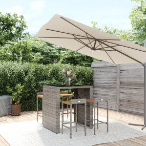 Patio Bar Set Grey, Black
