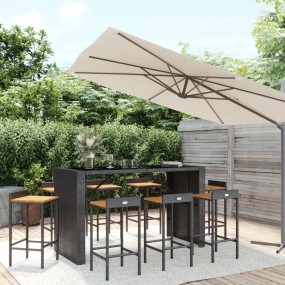 Garden Bar Set Black