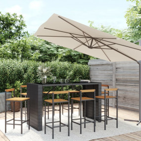 Garden Bar Set Black