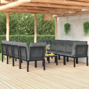 Garden Lounge Set Black and Grey