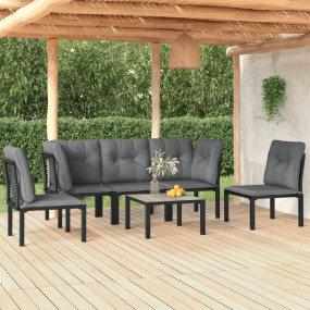 Garden Lounge Set Black and Grey