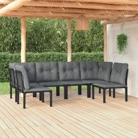 Garden Lounge Set Black and Grey