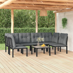 Garden Lounge Set Black, Dark Grey