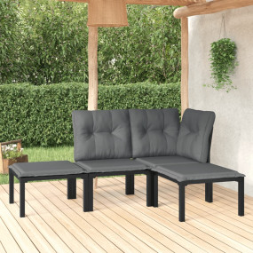Garden Lounge Set Black and Grey