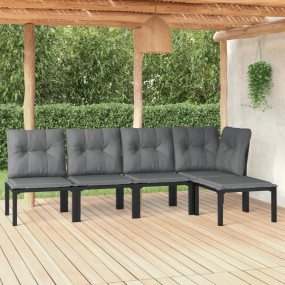 Garden Lounge Set Black and Grey