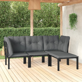 Garden Lounge Set Black and Dark Grey