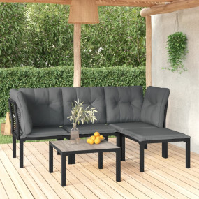 Garden Lounge Set Black and Dark Grey