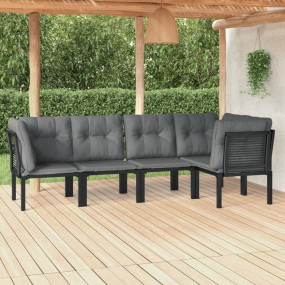 Garden Lounge Set Black and Grey