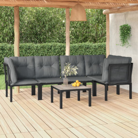 Garden Lounge Set Black and Gray