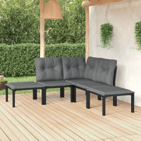 Garden Lounge Set Black and Grey