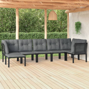 Garden Lounge Set Black and Dark Grey