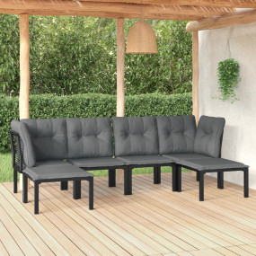 Garden Lounge Set Black and Grey