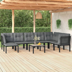 Garden Lounge Set Black and Gray