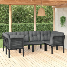 Garden Lounge Set Black and Dark Grey