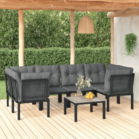 Garden Lounge Set Black and Dark Grey