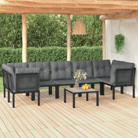 Garden Lounge Set Black, Dark Grey