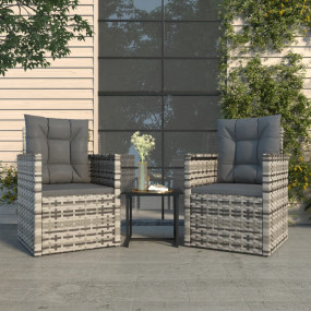 Outdoor Lounge Set Grey Polyethylene (PE) Single