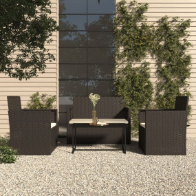 Outdoor Lounge Set Black, Cream White