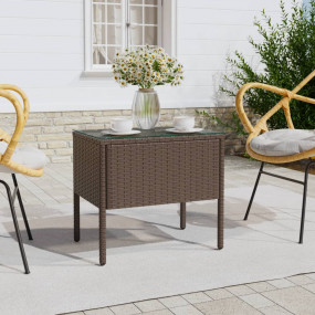 Side Table Brown PE rattan Compact Durable Side Table