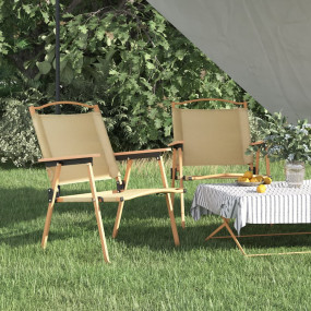 Camping Chair Set of 2 Beige