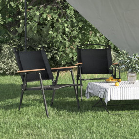 Camping Chair Set of 2 Black