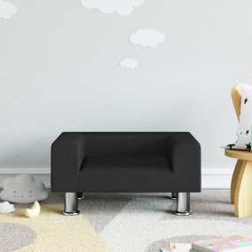 Kids Sofa Black Velvet (100% polyester), solid pine woo...