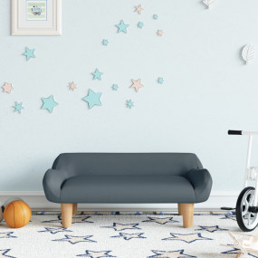 Kids Sofa Dark Grey Fabric, Wood, Foam Mini Attractive ...