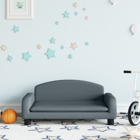 Kids Sofa Dark Grey 100% polyester fabric, solid pine w...