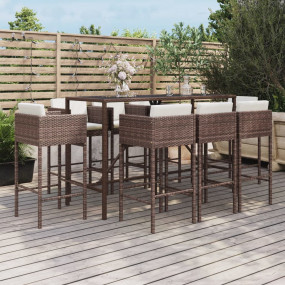 Garden Bar Set Brown, Cream white