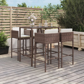 Garden Bar Set Brown PE Rattan Large Durable Garden Bar...