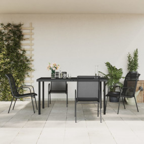 Garden Dining Set Black and Anthracite