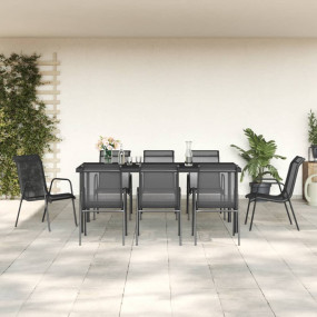 Garden Dining Set Black, Anthracite