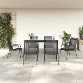 Garden Dining Set Black, Anthracite