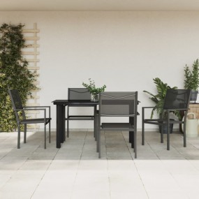 Garden Dining Set Black, Anthracite