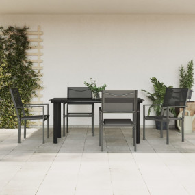 Garden Dining Set Black