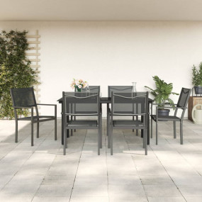 Garden Dining Set Black and Anthracite
