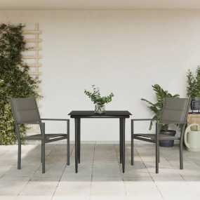 Garden Dining Set Black Powder-coated steel Standard Er...