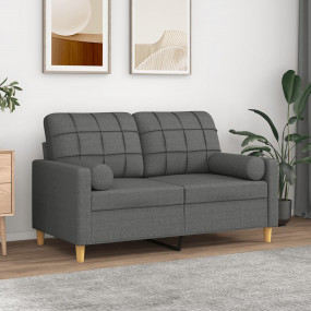 2-seater Sofa Dark Grey Fabric (100% polyester), metal,...