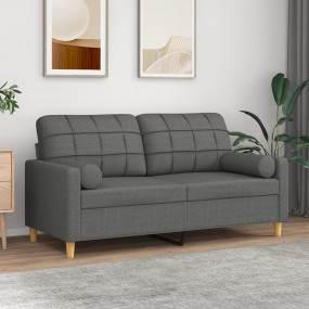 2-Seater Sofa Dark Grey Fabric (100% polyester), metal,...