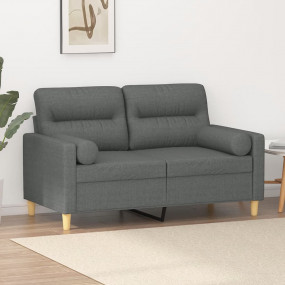 2-Seater Sofa Dark Grey Fabric (100% polyester), metal,...
