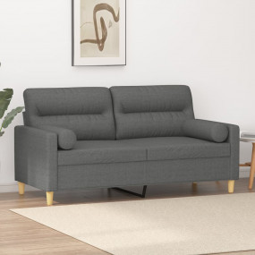 2-seater Sofa Dark Grey 100% Polyester, Metal, Textilen...