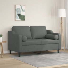 2-seater Sofa Dark Grey Fabric (100% polyester), metal,...