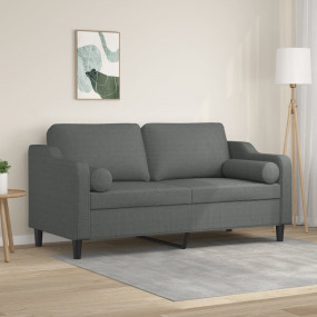 2-Seater Sofa Dark grey Fabric (100% polyester) 55.1 in...